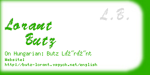 lorant butz business card